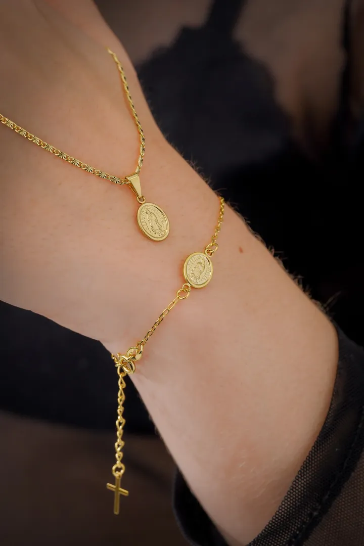 Pulsera Virgen Guadalupe 16.5cm extensor 