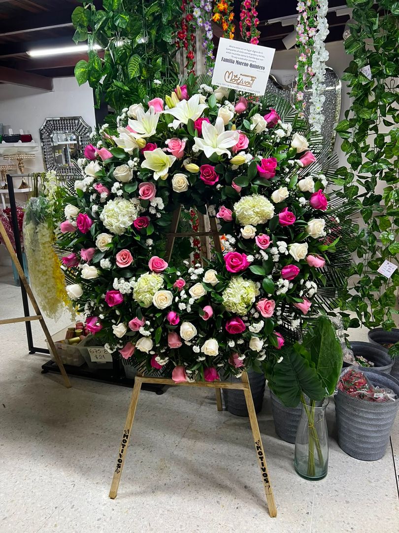 CORONA FUNEBRE CON TARJETA