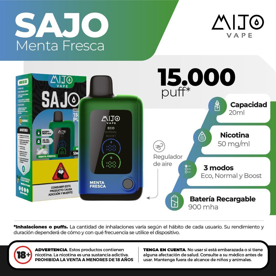 Mijo Sajo Menta Fresca 15.000 Puffs