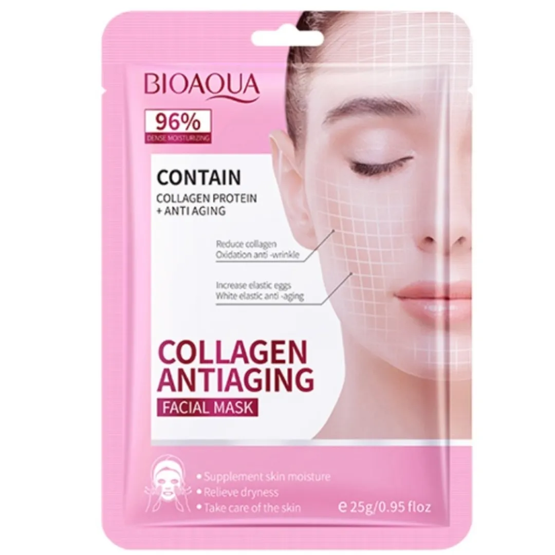 MASCARILLA FACIAL EN VELO ANTIARRUGAS BIOAQUA 