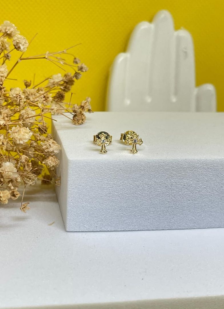 Topos cruz micro circon cristal tallada