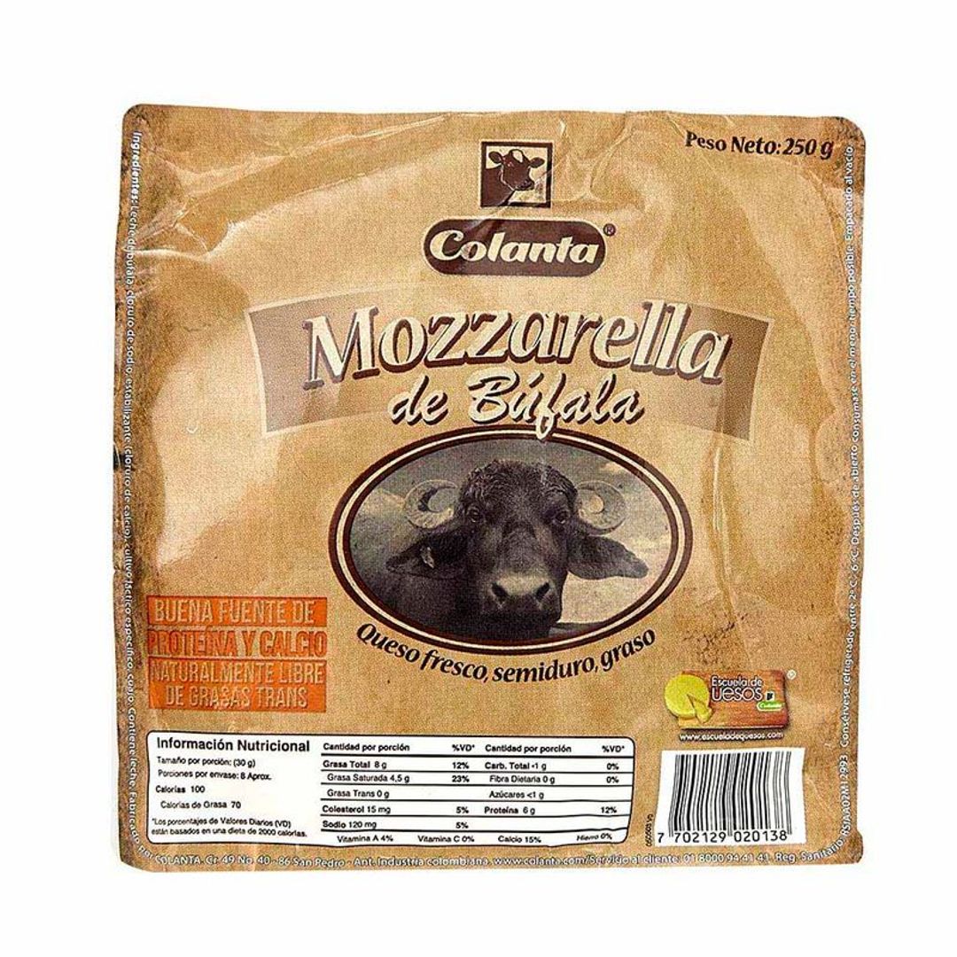 QUESO MOZARELA DE BUFALA COLANTA 250 GR - 201569 - COP 10.500