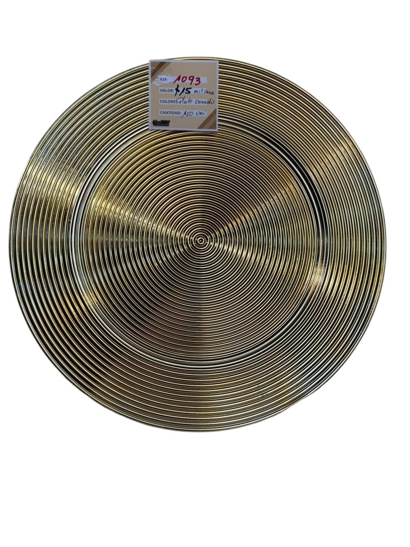 SOBREPLATO TALLADO PLASTICO DORADO CROMADO