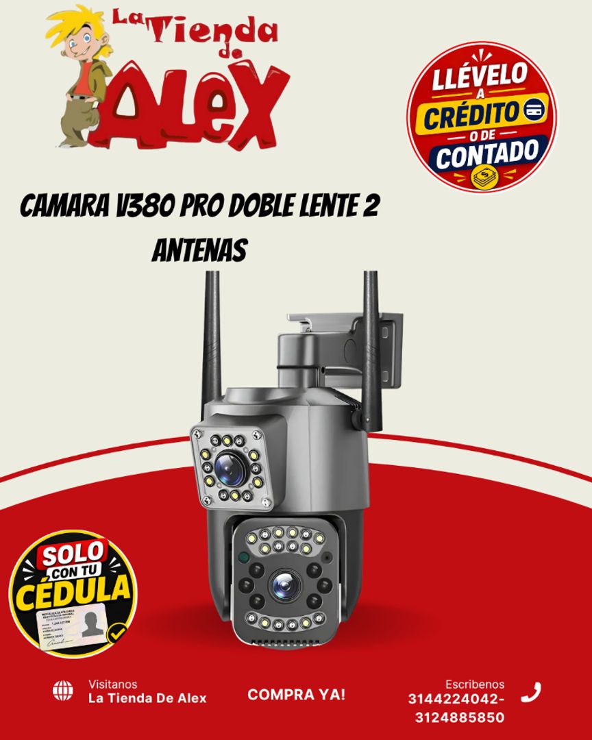 CAMARA V380 Pro doble lente 2 antenas