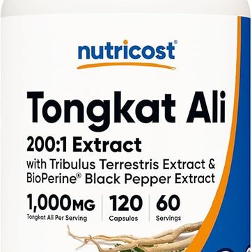 Tongkat Ali 1000 mg 120 cap con Tribulus Terrestris y BioPerine Nutricost  - imagen 1