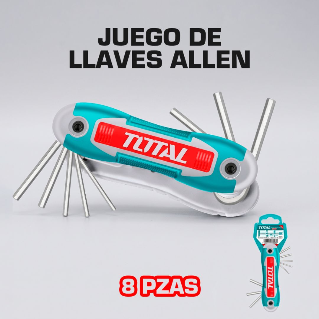 LLAVE L HEXAGONAL  MILIMETRICAS 8 PZAS TIPO NAVAJA