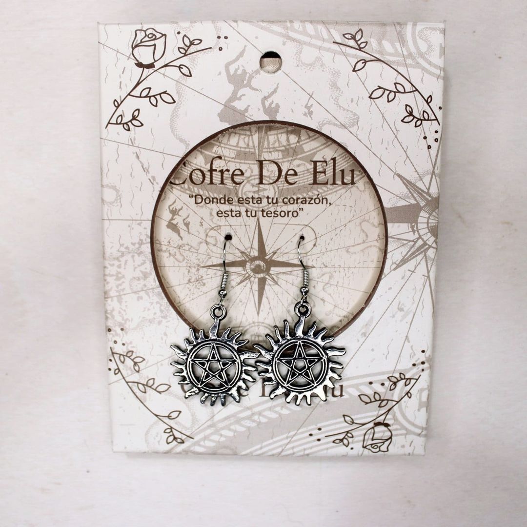 ARETES SOL PENTAGRAMA