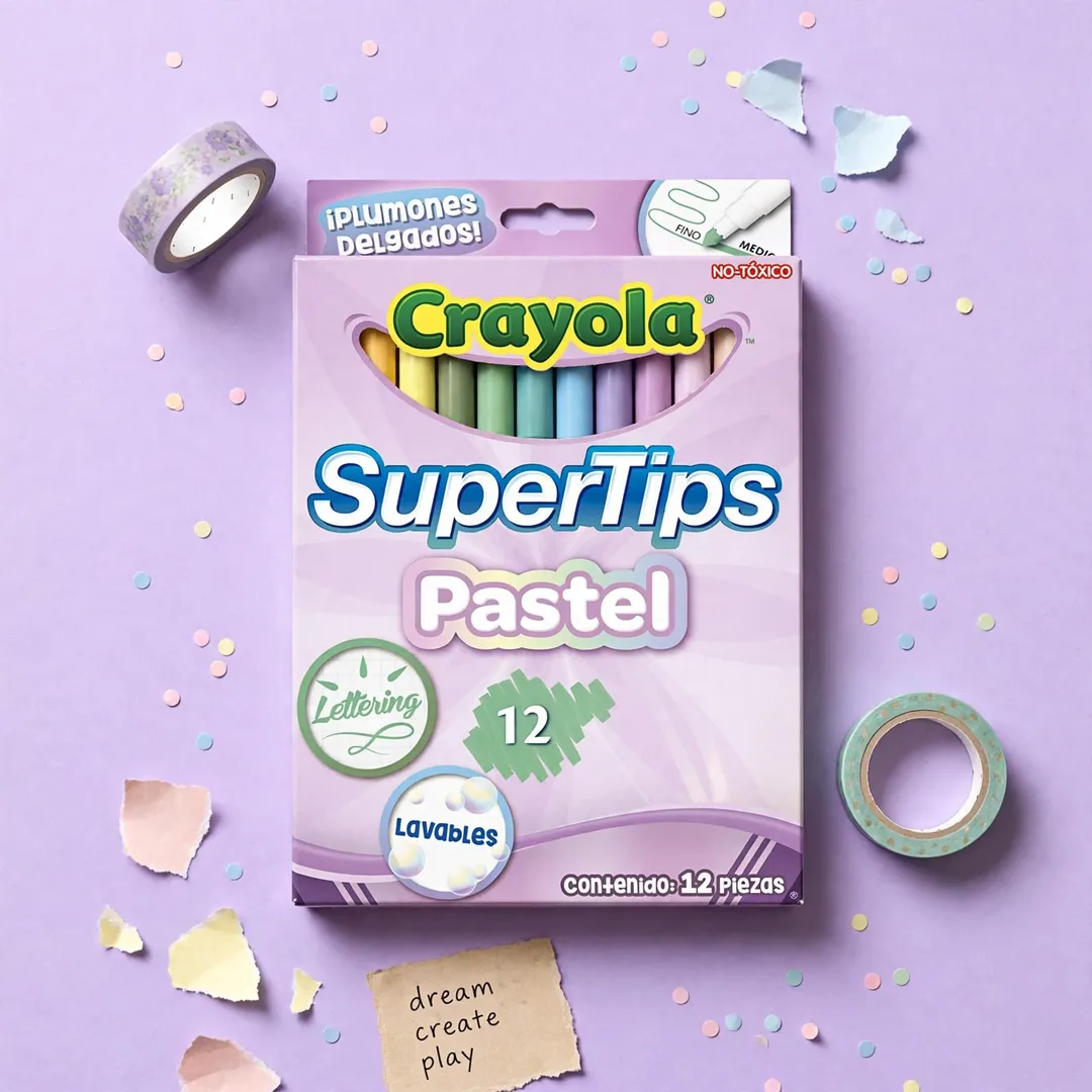 MARCADORES SUPERTIPS PASTELES X12