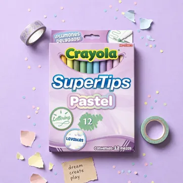 MARCADORES SUPERTIPS PASTELES X12 - imagen 1