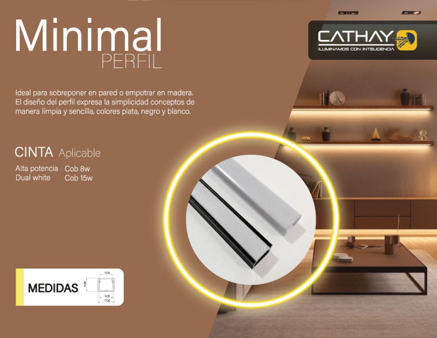 PERFIL DE SOBREPONER MINIMAL x 3mts