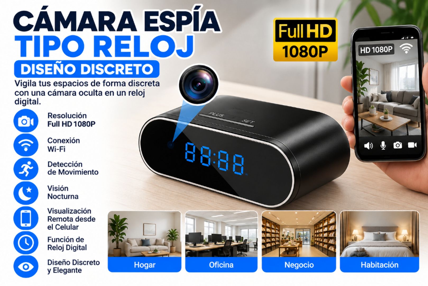  Cámara Espía Tipo Reloj – Diseño Discreto