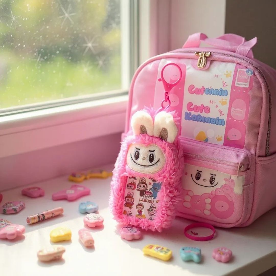 Portacarnet peluche labubu 