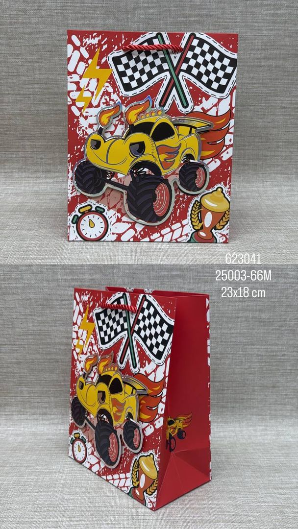 BOLSA DE REGALO SURTIDA VEHICULOS 23x18 CM