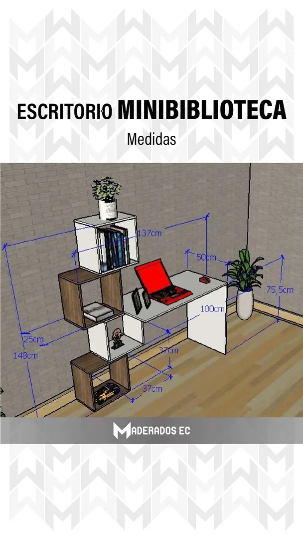 Escritorio - modelo Minibiblioteca