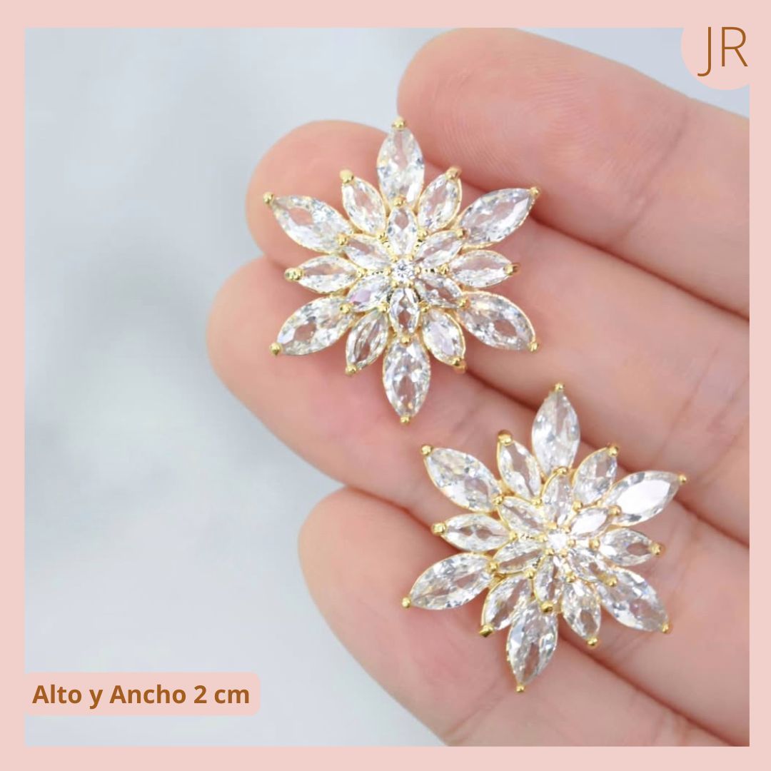 Topos Circones Flor Brillante Rodio