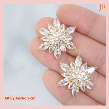 Topos Circones Flor Brillante Rodio - imagen 1