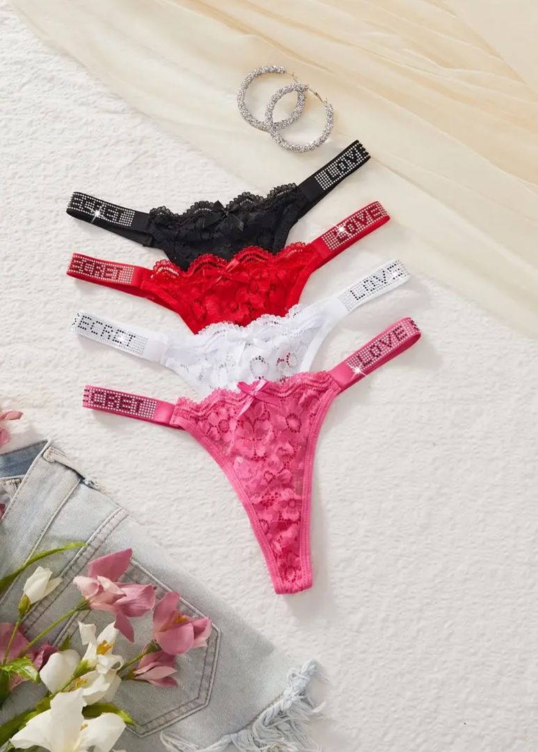 Tanga Encaje Con Brillo