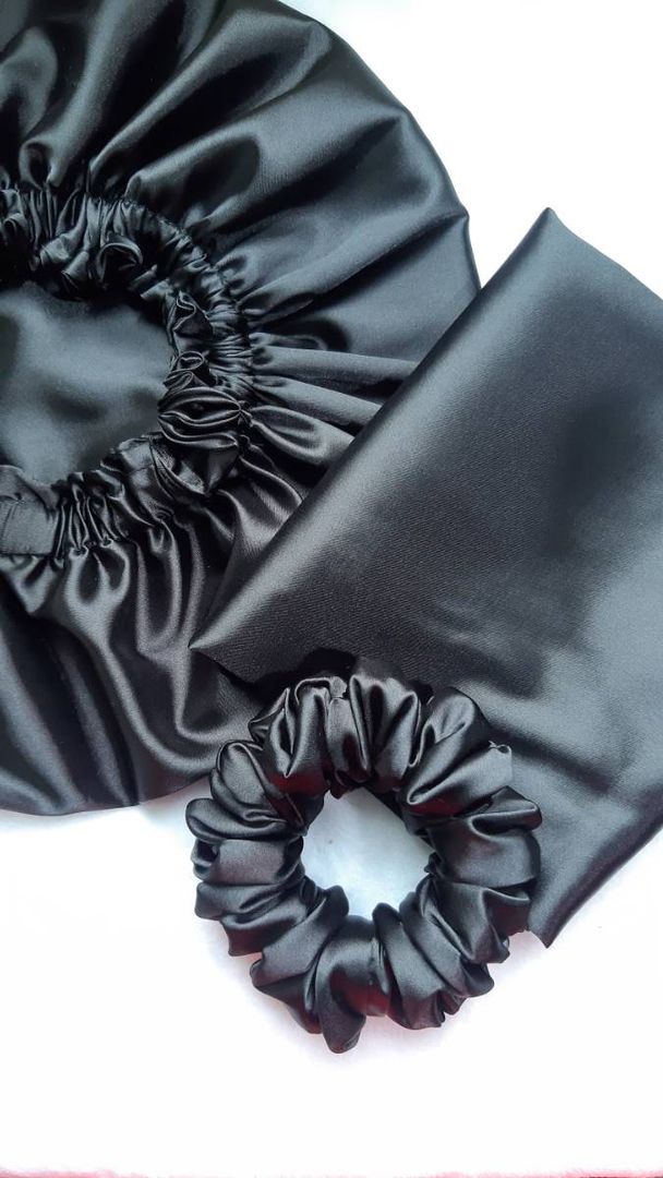 SET GORRO SATIN DOBLE FAZ + 1 FUNDA SATIN UNICOLOR