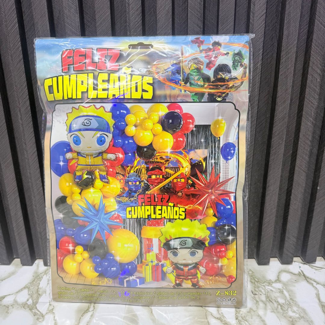 ARCO DE GLOBOS NARUTO INCLUYE FONDO