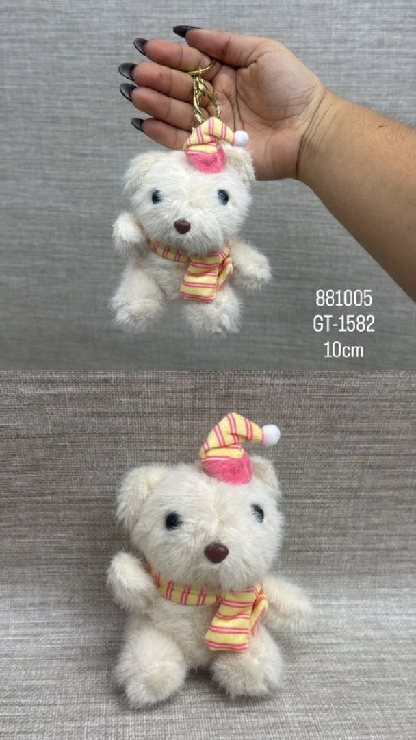 LLAVERO DE OSO CON GORRITO 10 CM
