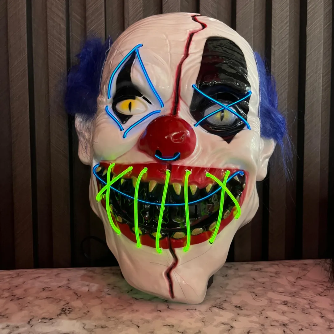 MASCARA PAYASO DOBLE LUZ 