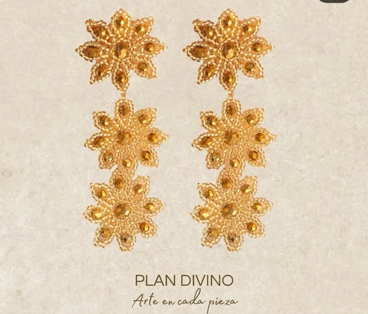 Arete Trio Flor Murano Mostacilla 