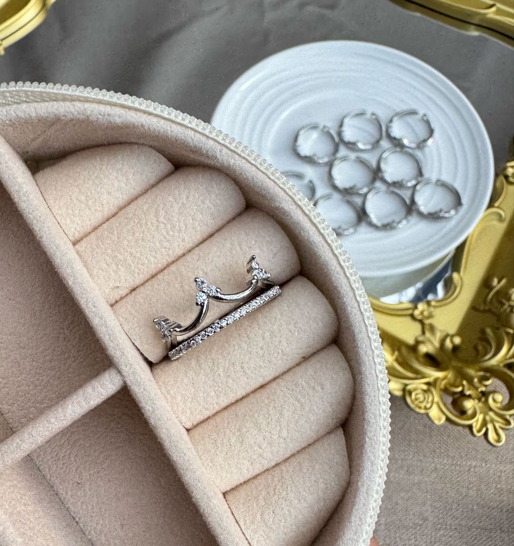Anillos ajustables en rodio 