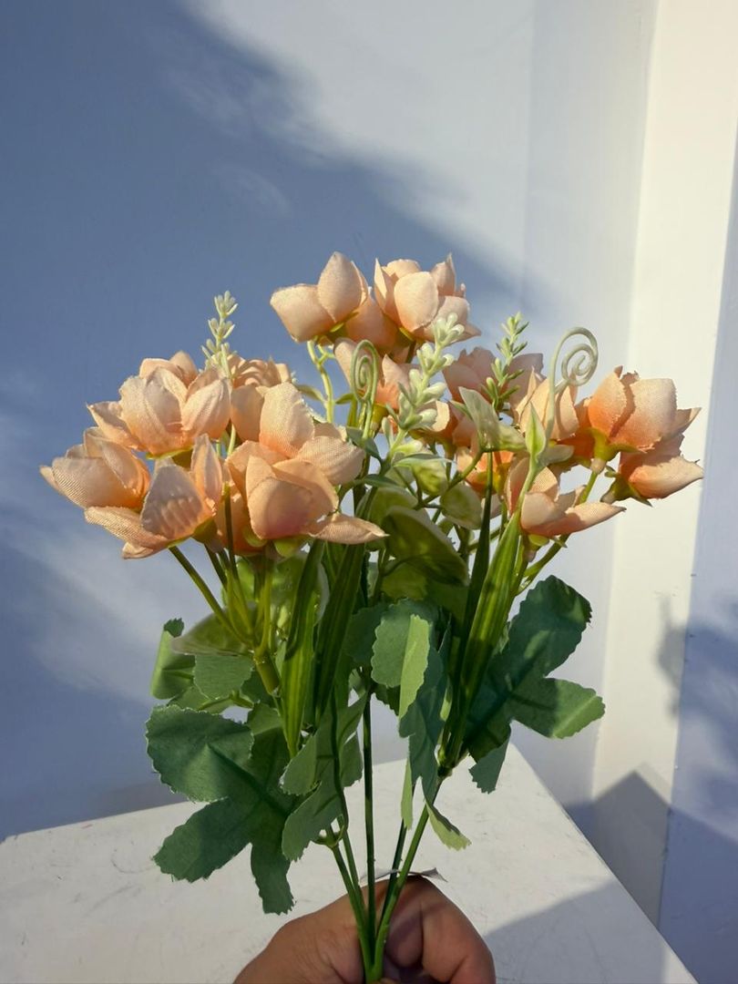 FOLLAJE CON FLOR X 5 SALMON