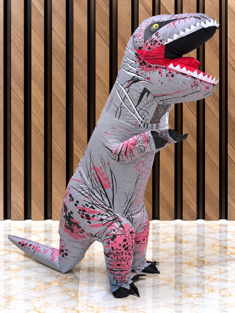 DISFRAZ NIÑO INFLABLE DINOSAURIO GRIS