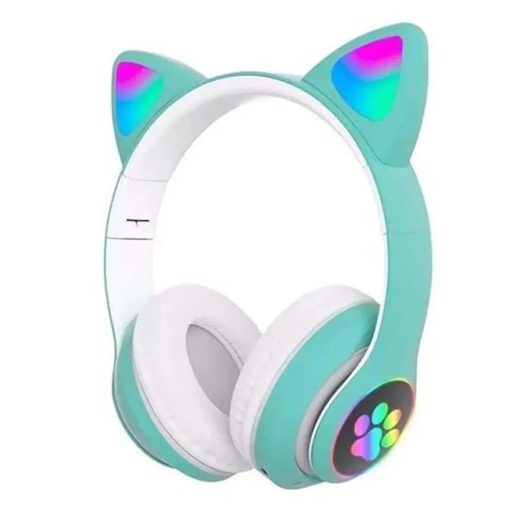 AUDIFONOS DIADEMA RGB BLUETOOTH OREJAS CAT STN-28