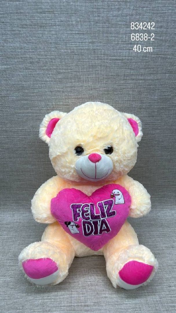 OSO COAZÓN "FELIZ DÍA" 40 CM