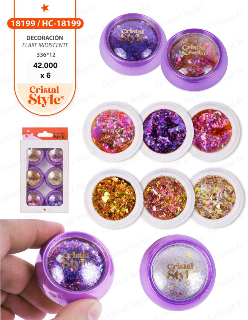 Flakes Iridiscente Mix Caja X 6