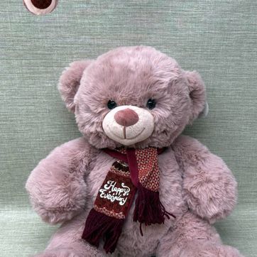 Imagen del producto OSO PELUDITO PALO ROSA  CON BUFANDA 45 CM
