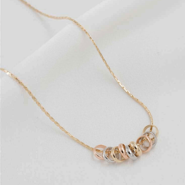 Imagen del producto COLLAR TEJIDO ARGOLLA 3 OROS 1MM, AROS 5MM. 45CM 718040
