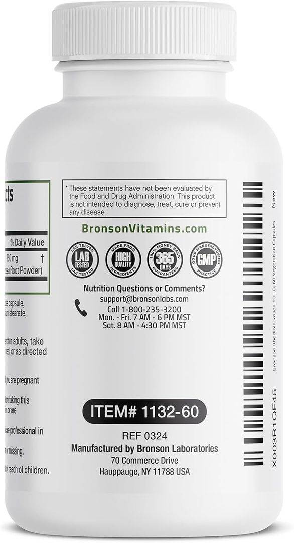 Rhodiola Rosea 60 unid 1000 mg (de 250 mg de extracto 4:1)