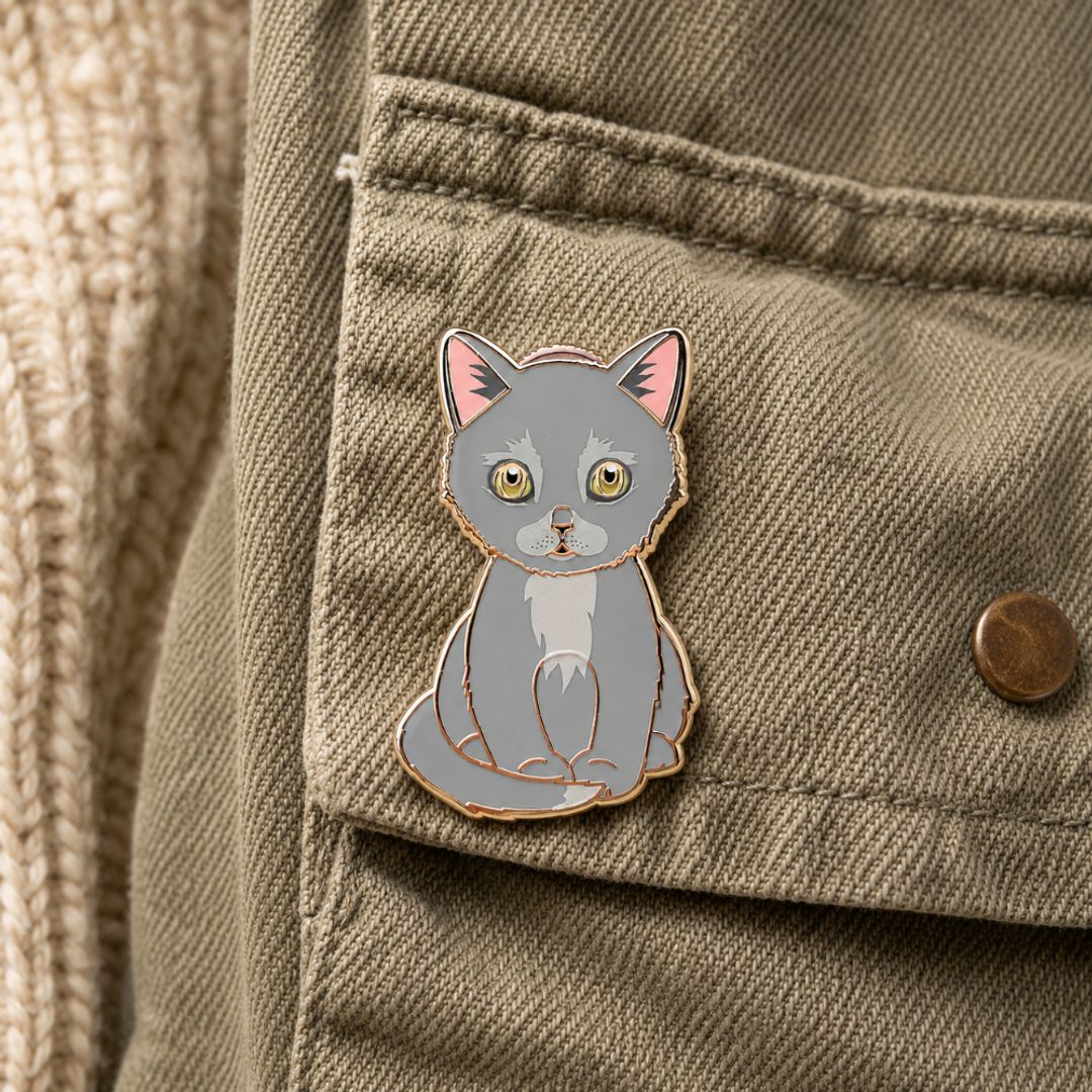 PIN GATO GRIS
