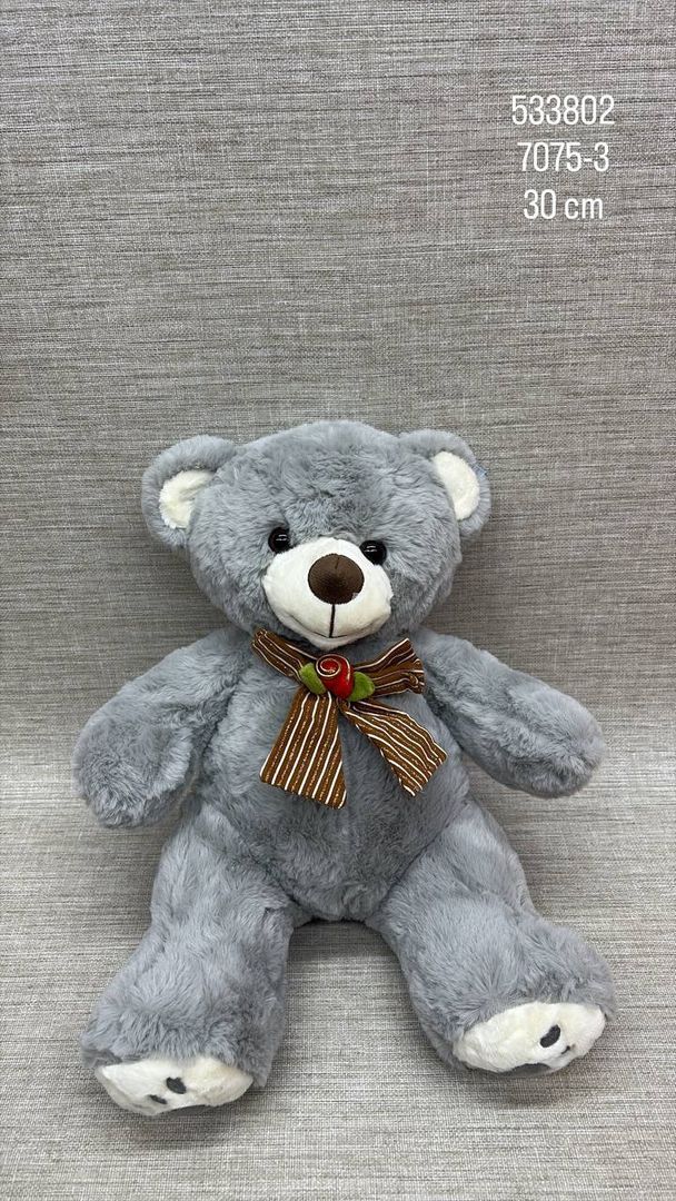 OSO GRIS FINO CON MOÑO 30 CM