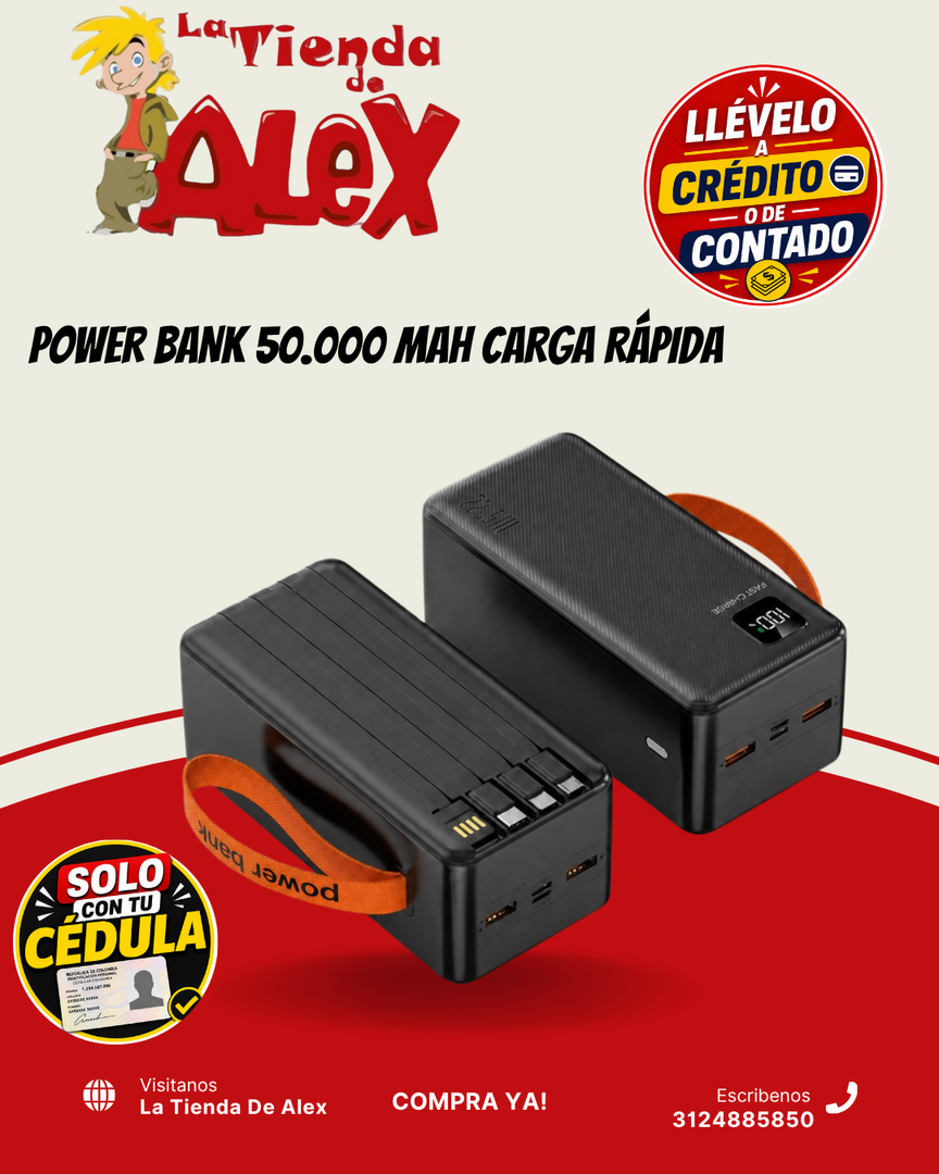 POWER BANK 50.000 MAH CARGA RÁPIDA