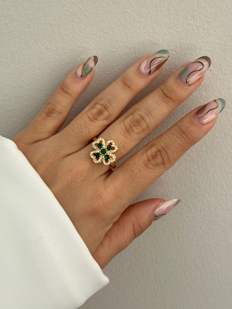 Anillo giratorio verde 