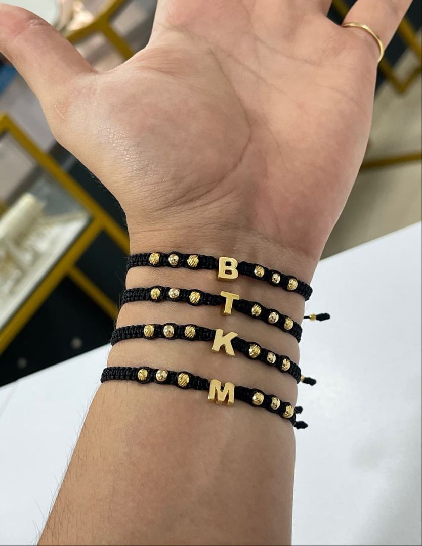 Pulsera letra Inicial balin 4mm liso e italy