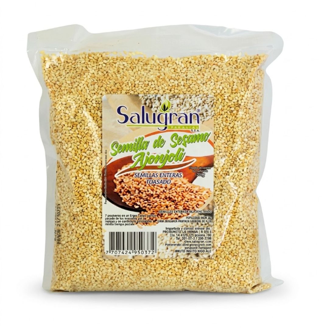 AJONJOLI DESCORTEZADO NATURAL X 500GR SALUGRAN