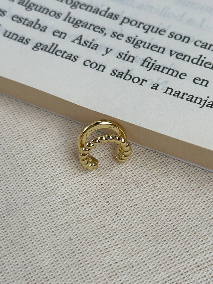 Earcuff doble línea balín 