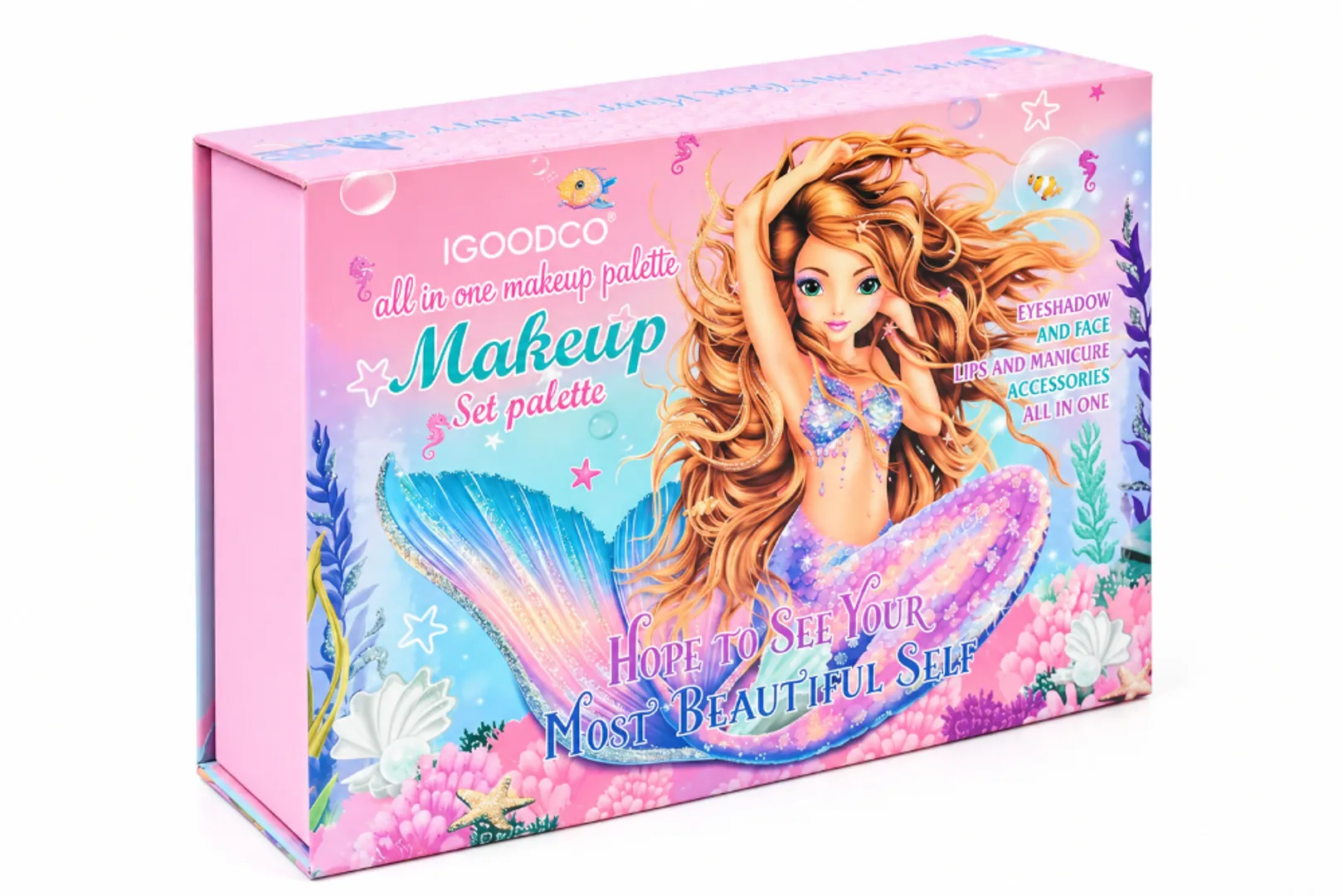 KIT DE MAQUILLAJE INFANTIL CON ACCESORIOS 3 NIVELES