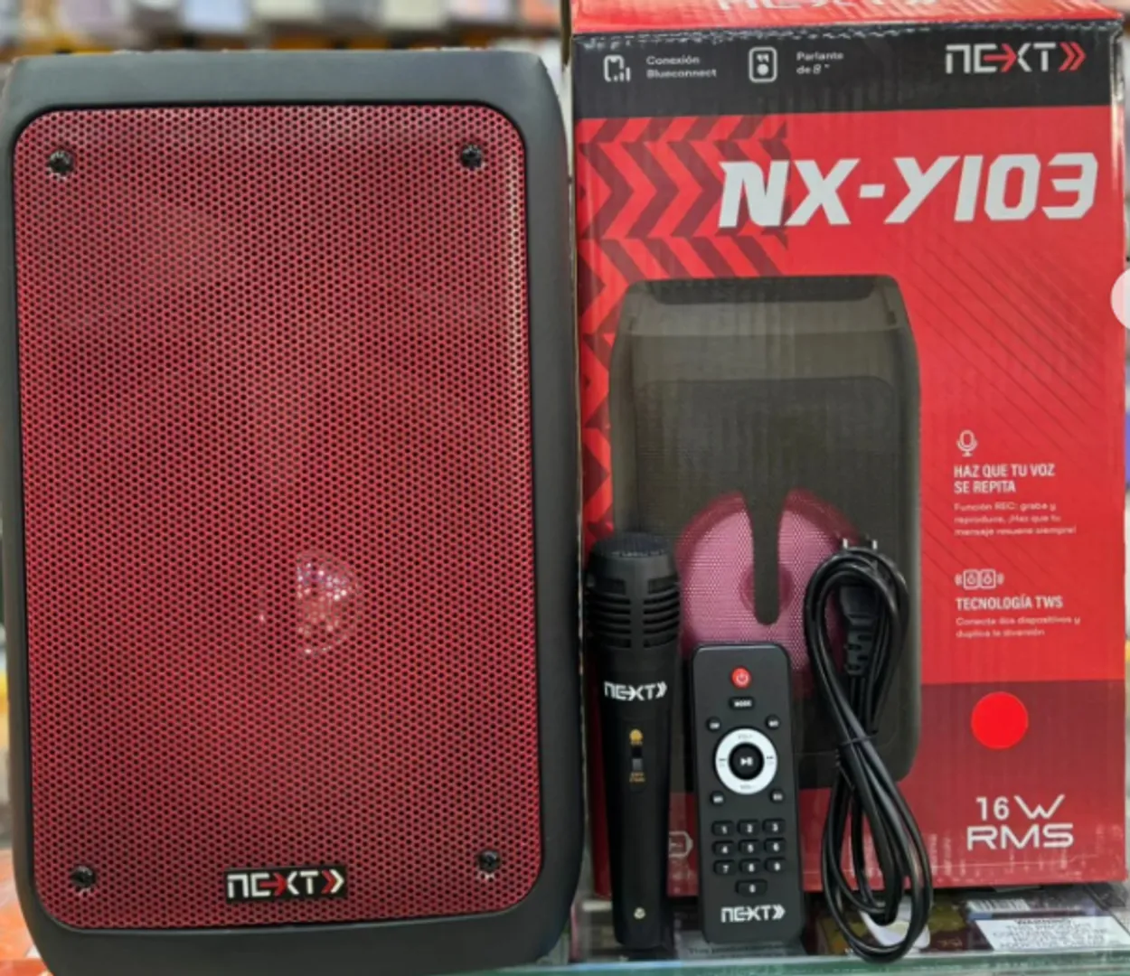 CABINA PARLANTE NEXT DE 8 LUCES LED NX-Y103 