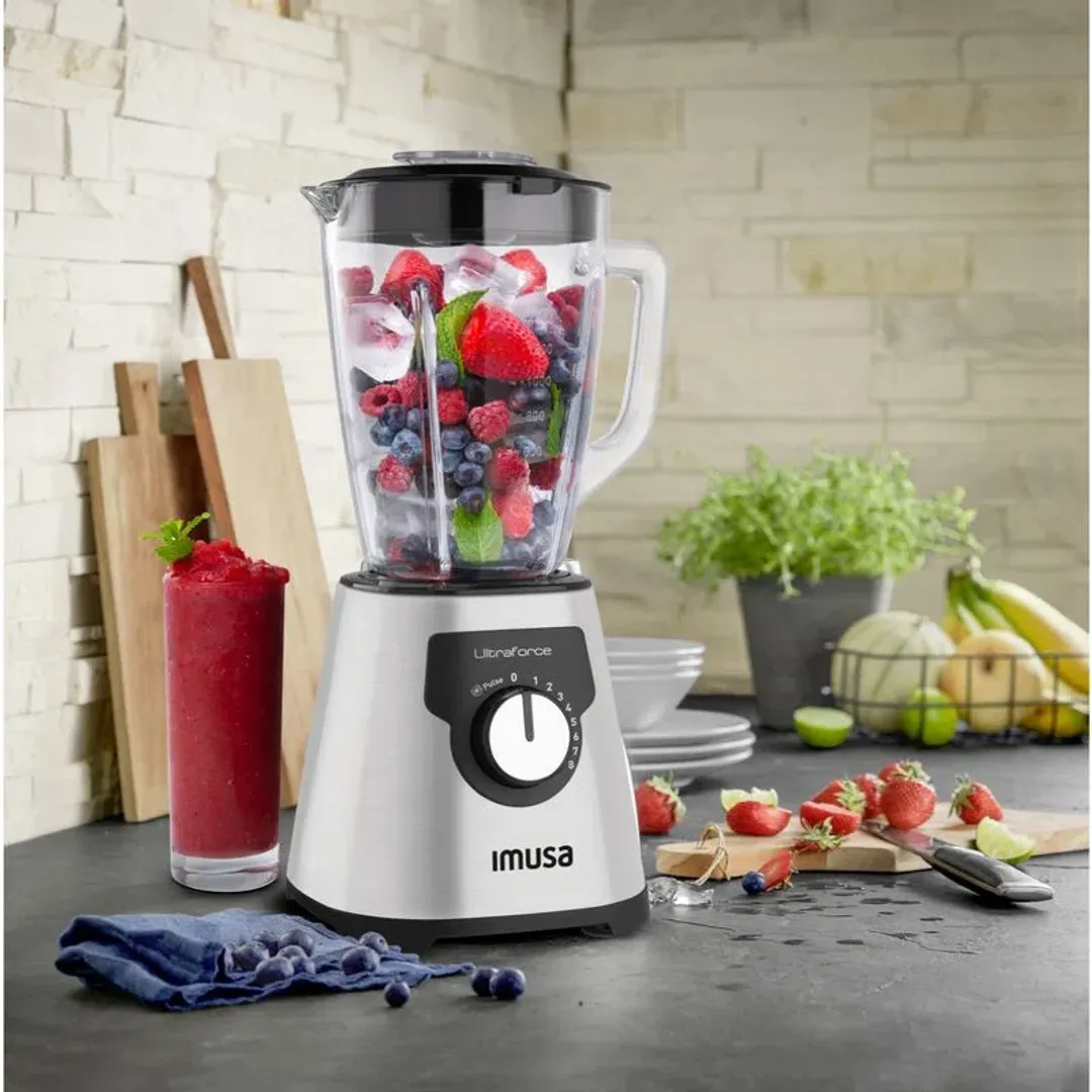 Licuadora IMUSA UltraForce Glass 8V Plateada