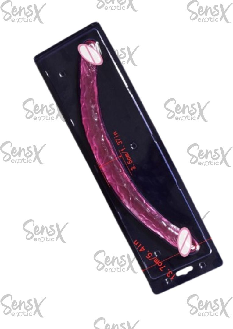 Consolador realista de doble cabeza para mujer, pene falso de gelatina de silicona suave, Flexible, juguetes para adultos, lesbiana Gay, 44cm