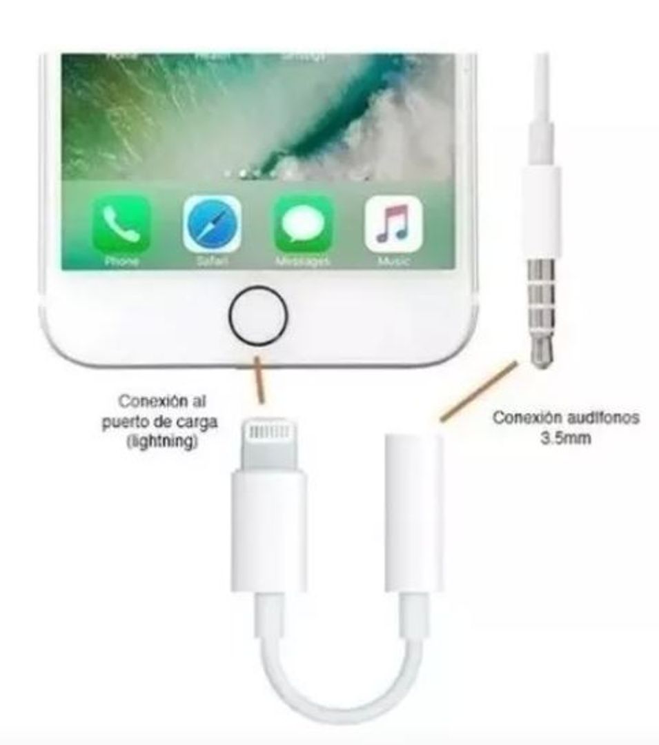 Cable adaptador Iphone Lightning a Audio plug