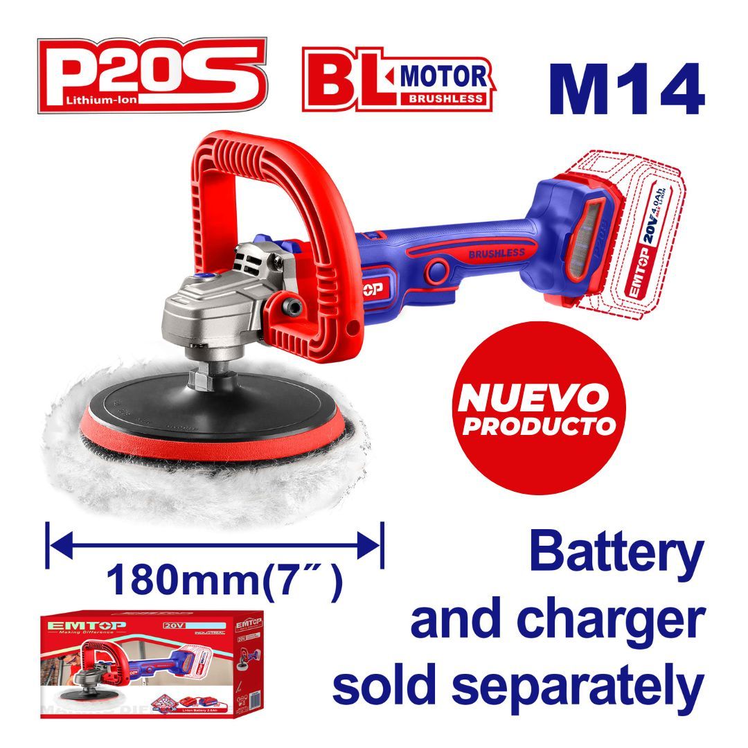 EMTOP POLICHADORA 7 BL INALAM 20V CAP 800ML NO INCLUYE BATERIA NI CARGADOR 