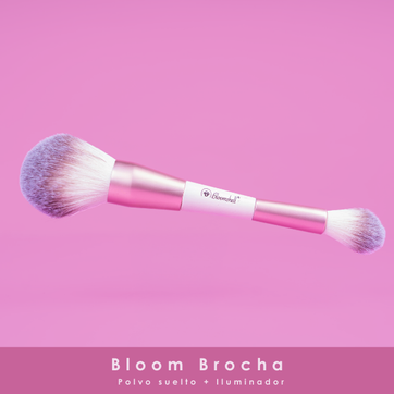 Imagen del producto Bloom Brocha doble Polvo suelto+Iluminador