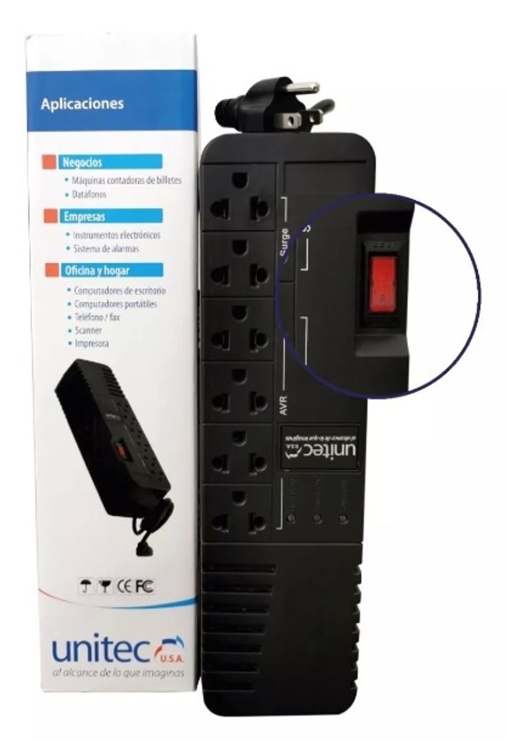 Regulador Unitec 6 tomas 990va